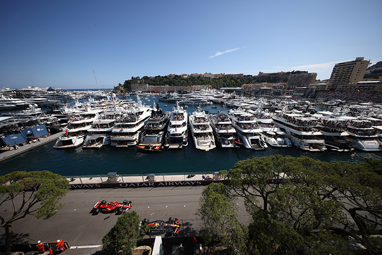 Max Verstappen driving the Oracle Red Bull Racing RB20 on track during the Monaco GP at Circuit de Monaco, May 26, 2024.