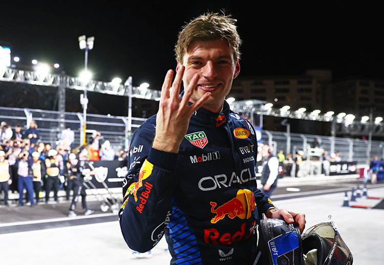 2024 F1 World Drivers Champion Max Verstappen of the Netherlands and Oracle Red Bull Racing celebrates in parc ferme during the F1 Grand Prix of Las Vegas at Las Vegas Strip Circuit on November 23, 2024.