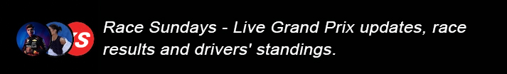 Race Sundays - Live Grand Prix updates, race results and drivers' standings.